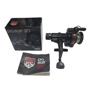 Zebco Pro Staff 20 Graphite Spinning Fishing Reel Spring Loaded Read Drag